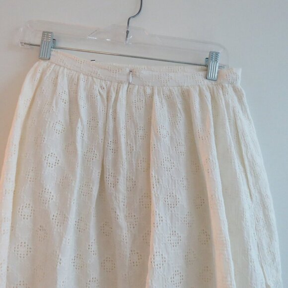 BEC + BRIDGE White Eyelet Lace Midi Skirt Coastal Neutral Boho - Size US 4 - Picture 9 of 14